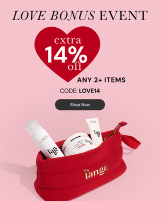 Promotional Banner. Text reads "Love Bonus Event. Extra 14% off any 2+ items. Code: LOVE14" Below there is a "Shop Now"