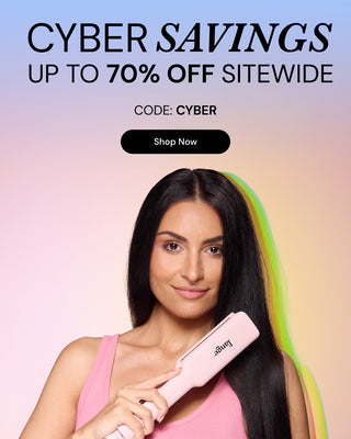 Promotional Banner. Text reads: "CYBER SAVINGS. Up to 70% OFF Sitewide. CODE: CYBER" Underneath there is a "Shop Now" button