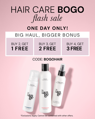 Promotional banner. Text reads "HAIR CARE BOGO flash sale" followed by "ONE DAY ONLY!" and the tagline "BIG HAUL, BIGGER BONUS." The offer is broken down into three tiers: "BUY 2, GET 1 FREE," "BUY 3, GET 2 FREE," and "BUY 4, GET 3 FREE," with the instruction to use "CODE: BOGOHAIR."
*Exclusions Apply. Cannot be combined with other offers