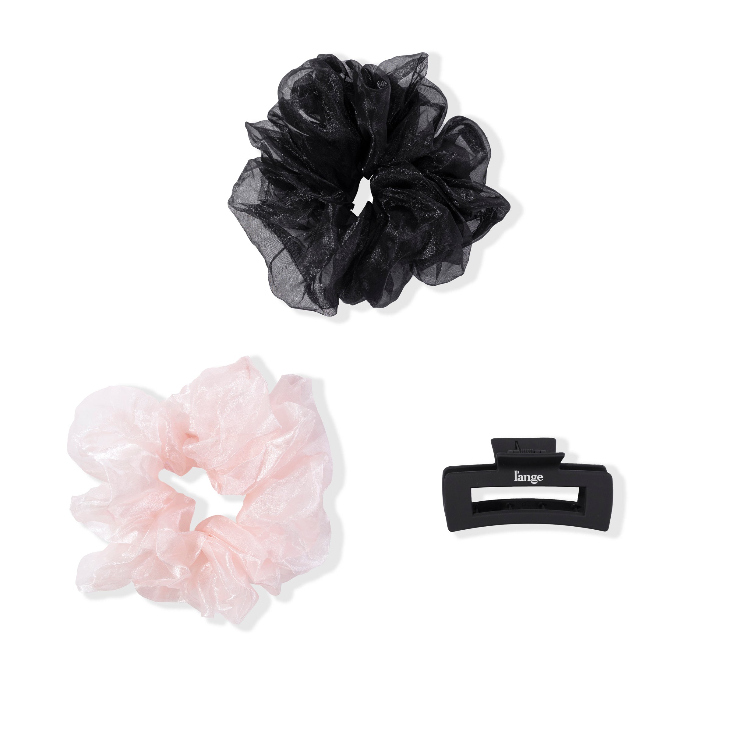 Two Organza Scrunchies & Claw Clip Set - L'ange Hair