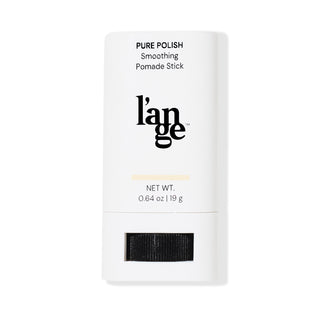 Smoothing Pomade Stick in compact white packaging with twist-up applicator on a white background