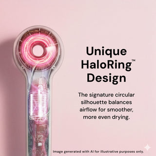 Unique HaloRing™ Design balances airflow for smoother, even drying.
