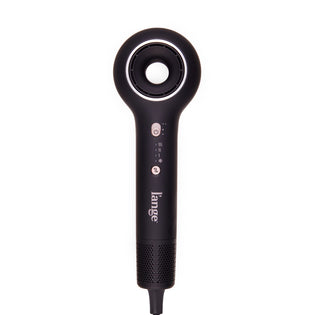 Black L'ange HaloRing Hair Dryer in a blank background