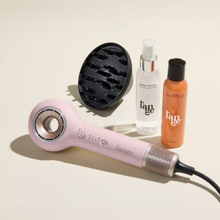 Curl Crush Value Set, featuring a Blush Axia,  Axia Diffuser, Thermal Magique, and Sorbet, displayed on a beige background