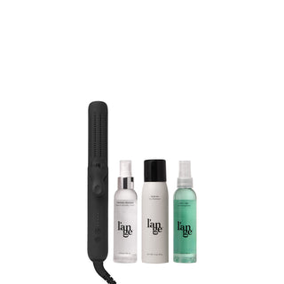 L’ange Black Curl Power Value Set including Le Duo Classic with Thermal Magique, Deja Vu, and Salt and Sea haircare