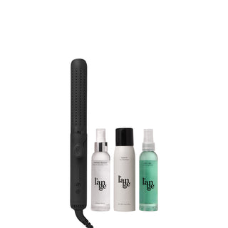 L’ange Black Curl Power Value Set including Le Duo Classic Grande with Thermal Magique, Deja Vu, and Salt and Sea haircare