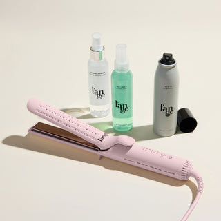 Curl Power Value Set, featuring a Blush Le Duo Classic Grande, Thermal Magique, Salt & Sea,  and Deja Vu, displayed on a beige background