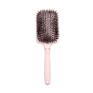 blush L’ange detangling paddle brush with nylon bristles and boar on a white  background