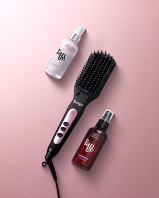 Value Set. L’ange hair tools laid flat on a pink background including Rival, Le Vite (Black), and Manage