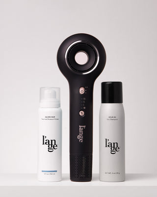 Value Set. Black Axia Hair Dryer with Glass Hair Thermal Blowout Primer and Déjà Vu Dry Shampoo