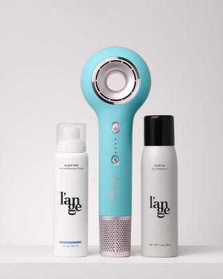 Value Set. Blue Axia Hair Dryer with Glass Hair Thermal Blowout Primer and Déjà Vu Dry Shampoo