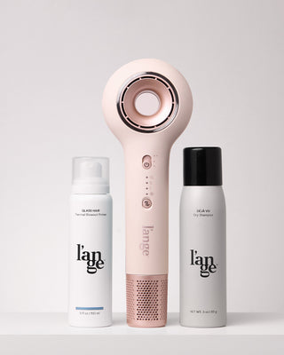 Value Set. Off-White Axia Hair Dryer with Glass Hair Thermal Blowout Primer and Déjà Vu Dry Shampoo