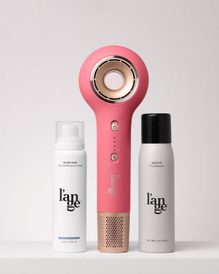 Value Set. Rose Axia Hair Dryer with Glass Hair Thermal Blowout Primer and Déjà Vu Dry Shampoo