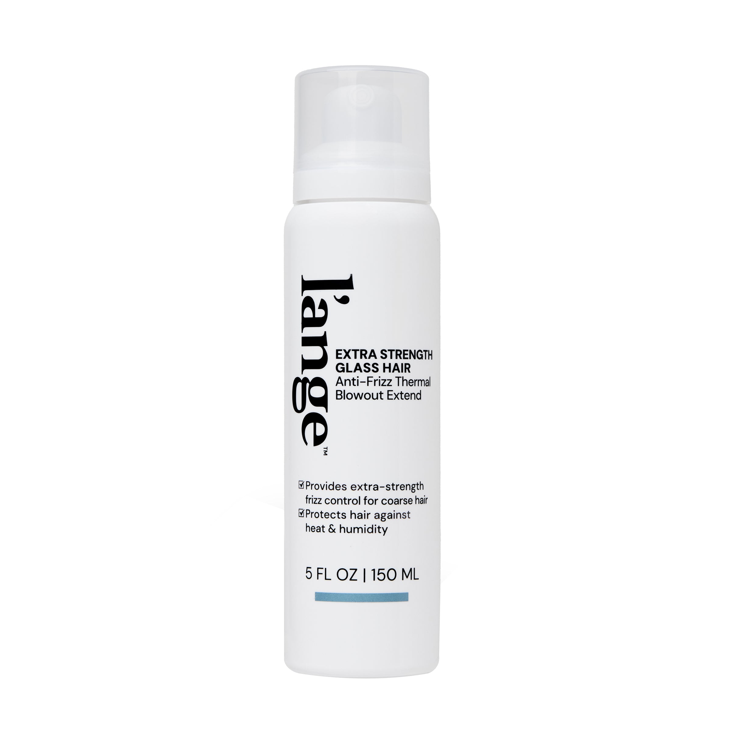 L'ange Extra Strength Glass Hair bottle on a blank Space