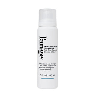 L'ange Extra Strength Glass Hair bottle on a blank Space