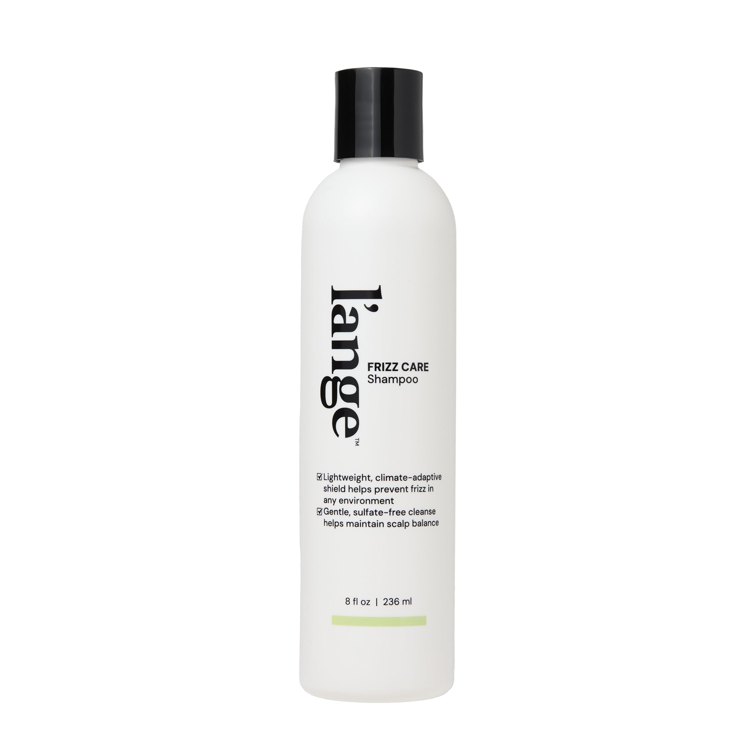 L'ange Frizz Care Shampoo bottle on a blank background