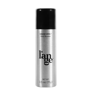 Silver spray canister with a black cap labeled "l’ange" and "Grand Début Root Booster" containing 2.5 oz.