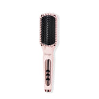 Blush straightening brush with ceramic bristles with a digital LCD Display, soft rubber finish