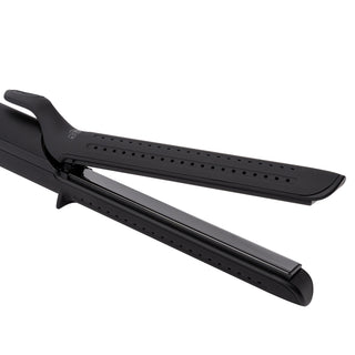 Open angle of black titanium plates with rounded edges with cooling air vents
