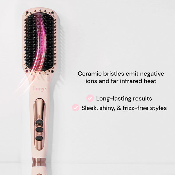 Le Vite has pink swirls coming from its bristles, representing it has far infrared heat and negative ion technology.