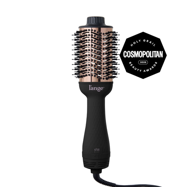 L'ange Le Volume 75MM Black hair volumizing brush dryer, displayed  on a white background, featuring a Cosmopolitan Holy Grail Beauty Awards 2026 badge