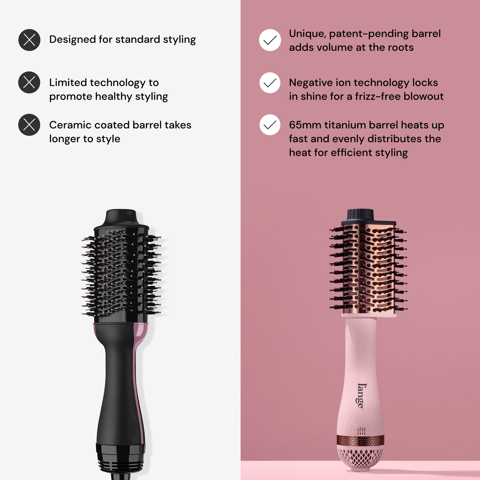Le Volume Elevé Styler Brush With the 65MM Barrel Head L'ange Hair