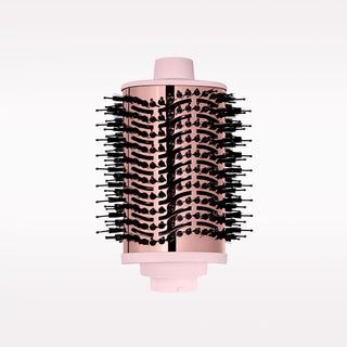 A pink hair brush attachment with black bristles, shown against a clean white background.
