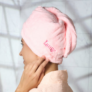 Plush Hair Wrap Towel - Standard Ultra-Absorbent Coral Fleece 2-Pack