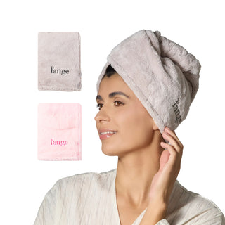 Plush Hair Wrap Towel Medium Ultra-Absorbent Coral Fleece 2-Pack