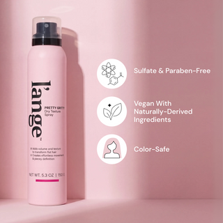 Benefits callout image. Text reads "Sulfate & Paraben-Free. Vegan with Naturally-Delivered Ingredients. Color-Safe"