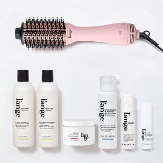  L'ange Blush Le Volume bundle, with Frizz Care Conditioner, Frizz Care Shampoo, Borago Conditioning Masque, Extra Strength Glass Hair Anti-Frizz Thermal Blowout Extend, Top Coat Shine Spray, and Sky Lift Non-Aerosol Dry Shampoo