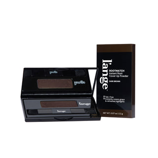 L’ange RootMatch compact and Dark Brown shade box displayed on a white background