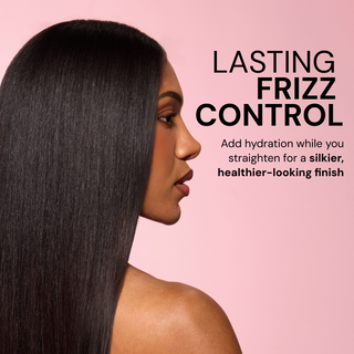 lasting frizz control with model with silky shiny hair 