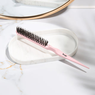 teasing brush on a vanity