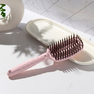 vented paddle brush on a vanity