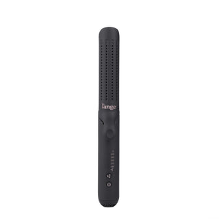 Sleek black hair styling tool with adjustable temperature settings and digital controls, designed for versatile hair management.