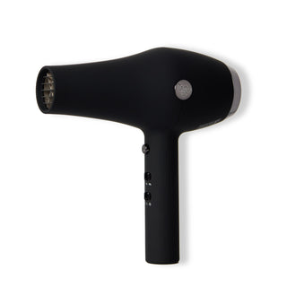 Soleil Professional Hair Dryer in Black with silver L'ange logo on a white background.