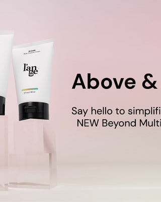 Three The Beyond Multi-Purpose Creams on transparent props next to promo text. 