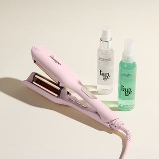 Wave Maker Value Set, featuring a Blush 1-in SculptWaver, Thermal Magique, and Salt & Sea, displayed on a beige background