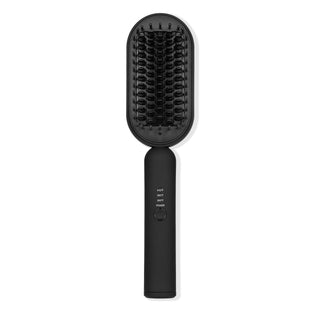 Mane Pass 2-in-1 Straightening Brush in black on a white background.