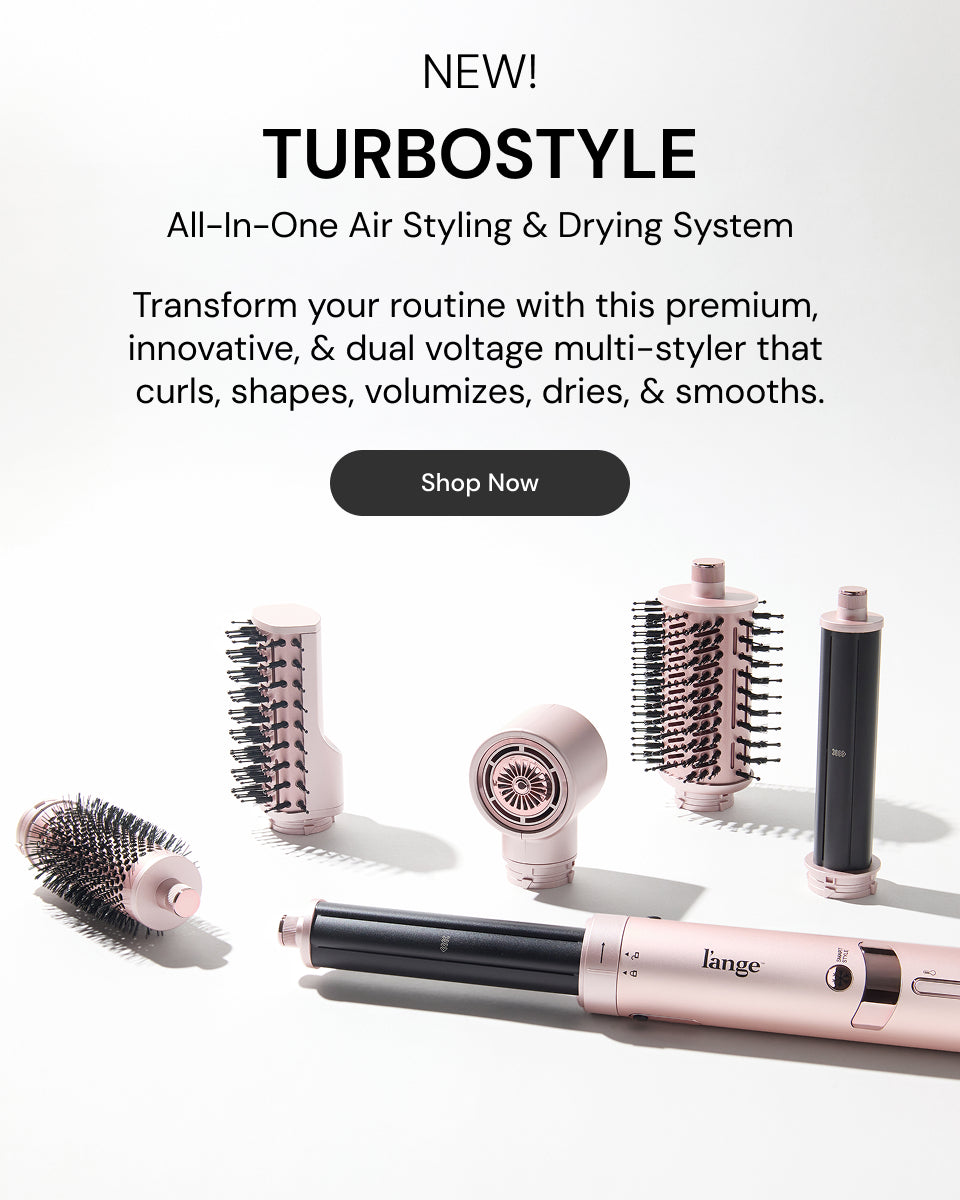 Promotional banner of L’ange TurboStyle. Text reads "NEW! TURBOSTYLE All-In-One Air Styling & Drying System Transform your routine with this premium, innovative, & dual voltage multi-styler that curls, shapes, volumizes, dries, & smooths. Shop Now".