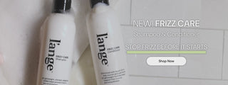 Promotional banner. Text reads "NEW! FRIZZ CARE Shampoo & Conditioner. STOP FRIZZ BEFORE IT STARTS" Below there is a "Shop Now" button