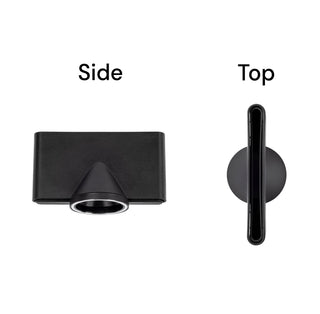 Side and top view of larger black air concentrator