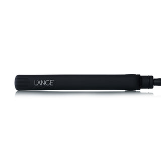 A sleek, black hair straightener with the brand name "L'ANGE" printed on the side.