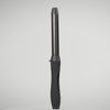 Zoomed in video of Black 25mm clip free titanium barrel with digital display, safety cool-tipped barrel with black logo